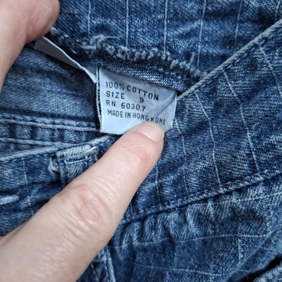 Vtg 1980s Grid Print Blue Jeans Union Bay Sz 9 22"x30" 80s Mid Rise Tapered Leg - Picture 8 of 9